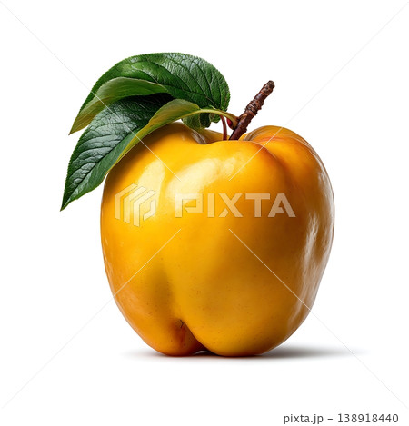 Fresh Yellow Fruit with Leaf on White Background Ideal for Healthy Eating and Nutrition Themes 138918440