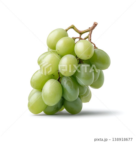 Fresh Green Grapes on White Background Perfect for Healthy Lifestyle and Nutrition Themes Fresh Green Grapes on White Background Perfect for Healthy Lifestyle and Nutrition Themes 138918677