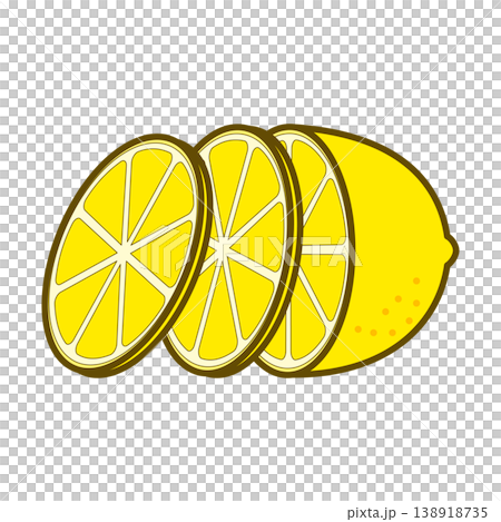 An illustration of fresh, juicy lemons sliced into rounds. An illustration of fresh, juicy lemons sliced into rounds. 138918735