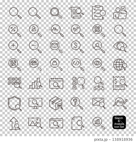 Search and Analysis Icon Set 138918936
