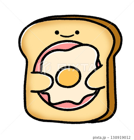 もぐもぐ抱っこパン｜目玉焼きトースト 138919012