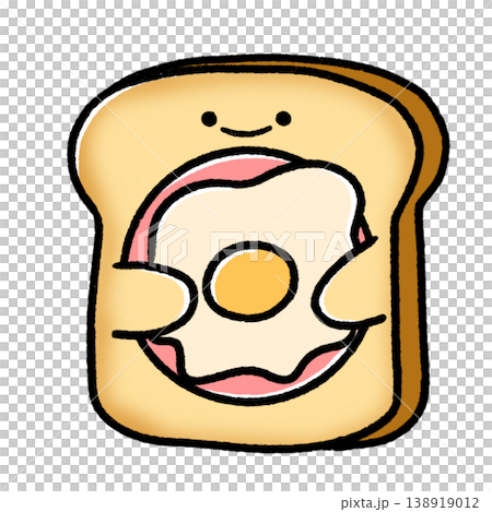 もぐもぐ抱っこパン｜目玉焼きトースト 138919012