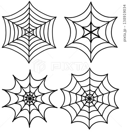 It is an illustration of a spider web drawn with black lines. 138919034