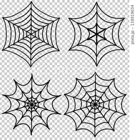 It is an illustration of a spider web drawn with black lines. 138919034