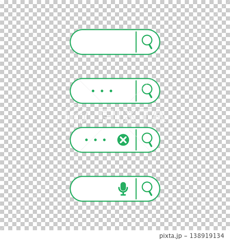 Search bar icon illustration set - simple, green 138919134