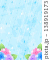梅雨背景、縦、かわいい、あじさい、雨 138919173