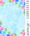 梅雨背景、縦、かわいい、あじさい、雨、対角囲み 138919174
