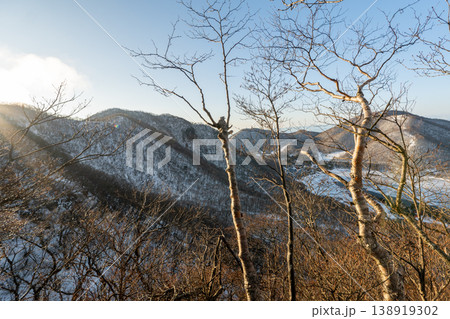 雪山の赤城山の登山ルートとその周辺 138919302