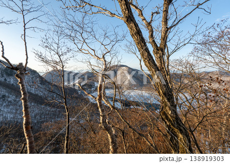 雪山の赤城山の登山ルートとその周辺 雪山の赤城山の登山ルートとその周辺 138919303
