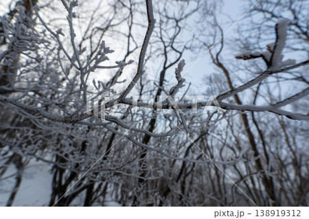 雪山の赤城山の登山ルートとその周辺 138919312