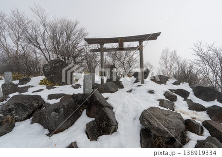 雪山の赤城山の登山ルートとその周辺 雪山の赤城山の登山ルートとその周辺 138919334