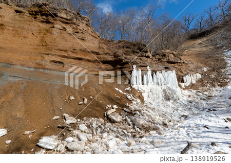 雪山の赤城山の登山ルートとその周辺 138919526