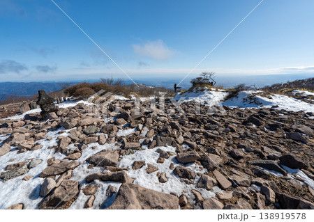 雪山の赤城山の登山ルートとその周辺 138919578