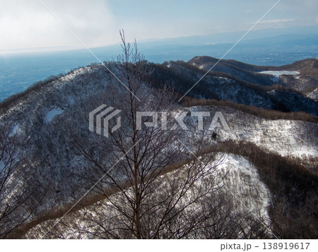 雪山の赤城山の登山ルートとその周辺 雪山の赤城山の登山ルートとその周辺 138919617