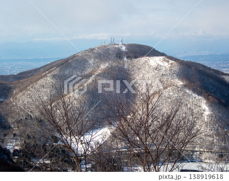 雪山の赤城山の登山ルートとその周辺 雪山の赤城山の登山ルートとその周辺 138919618