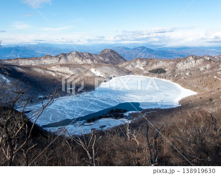 雪山の赤城山の登山ルートとその周辺 雪山の赤城山の登山ルートとその周辺 138919630