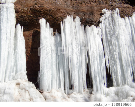 雪山の赤城山の登山ルートとその周辺 雪山の赤城山の登山ルートとその周辺 138919666