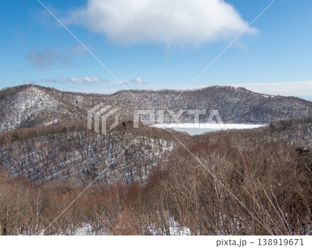 雪山の赤城山の登山ルートとその周辺 138919671