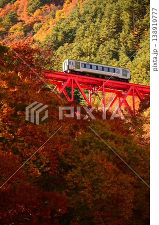 JR釜石線鬼ヶ沢橋梁とキハ100系ディーゼルカー JR釜石線鬼ヶ沢橋梁とキハ100系ディーゼルカー 138919777