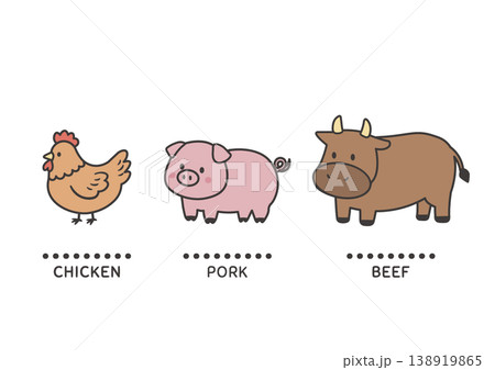 ブタのイラスト　シンプル　かわいい素材　アイコン　豚 138919865