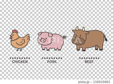 ブタのイラスト　シンプル　かわいい素材　アイコン　豚 138919865