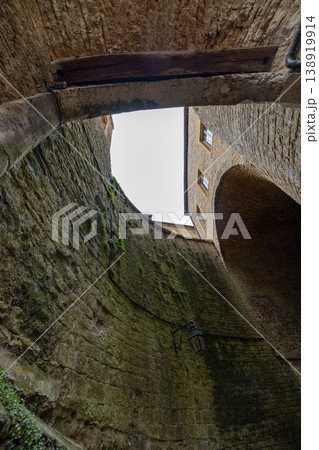 Castle of Sedan, Sedan, Rethel, Ardennes, Grand-Est, France, August, 28th, 2025, Weathered masonry Castle of Sedan, Sedan, Rethel, Ardennes, Grand-Est, France, August, 28th, 2025, Weathered masonry 138919914