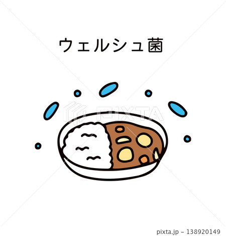カレーとウェルシュ菌のイラスト カレーとウェルシュ菌のイラスト 138920149