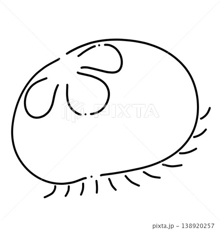 とぎれた線のクラゲの線画イラスト 138920257