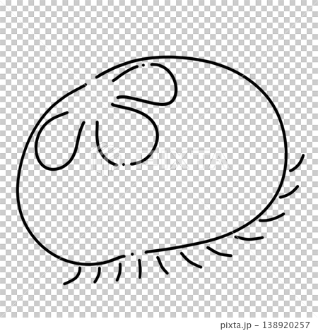 線條斷斷續續的水母線描插圖。 138920257