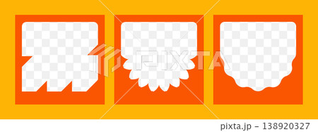 Trendy set of Templates Bold collage style with geometric shapes, y2k, and organic labels. For creative flyer, poster, or social media post with vibrant, retro vibe. Vector illustration Trendy set of Templates Bold collage style with geometric shapes, y2k, and organic labels. For creative flyer, poster, or social media post with vibrant, retro vibe. Vector illustration 138920327