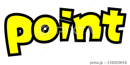 「point」小文字の英字パーツ素材。黒太フチと黄色文字のポップなロゴ。ポイント還元・Web広告用。 「point」小文字の英字パーツ素材。黒太フチと黄色文字のポップなロゴ。ポイント還元・Web広告用。 138920658