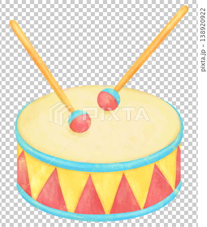 色彩鮮豔的小鼓插畫嬰兒玩具 138920922