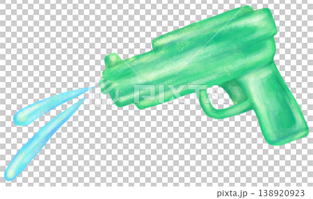 水が飛び出している水鉄砲のイラスト 水が飛び出している水鉄砲のイラスト 138920923