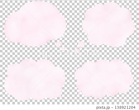 水彩ふんわり吹き出しセット 138921204