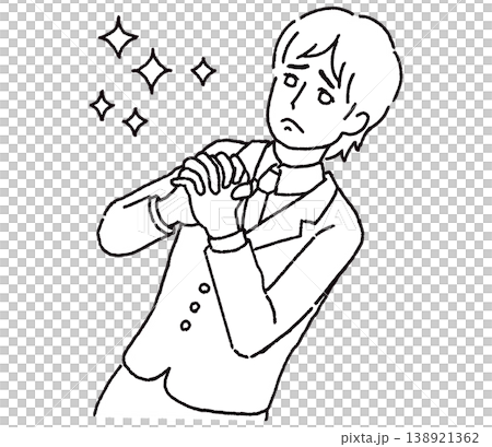 An illustration of a man with his hands clasped together, praying earnestly. An illustration of a man with his hands clasped together, praying earnestly. 138921362