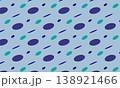 クールな楕円ドットのシームレスパターン　ネイビー・ターコイズ 138921466