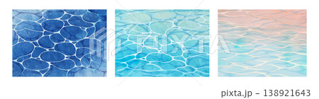 水彩で描いた水面のゆらぎ背景 138921643