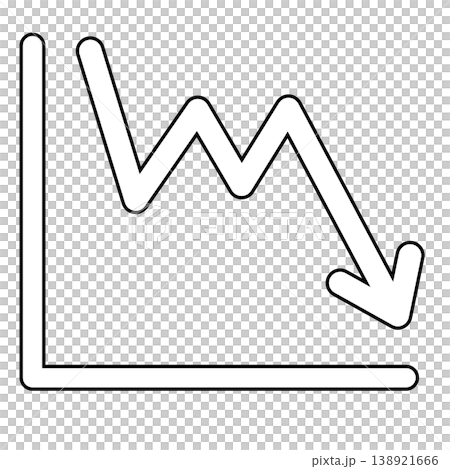 下降トレンドを示す折れ線グラフのアイコンイラスト 下降トレンドを示す折れ線グラフのアイコンイラスト 138921666