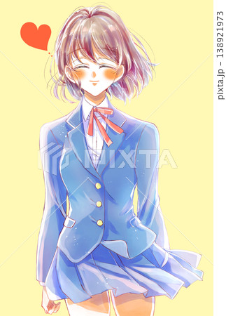 女子学生　立ち絵　にこにこ　恋 138921973