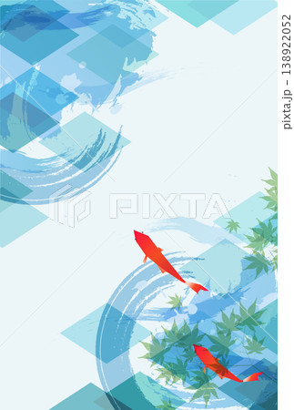 鯉と紅葉をあしらった和風の芸術的な背景デザイン 138922052