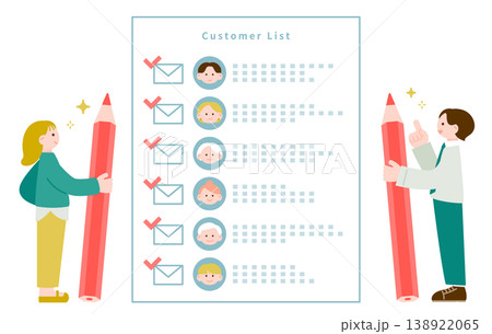 リストマーケティング 顧客にメールを配信するビジネスマン 138922065