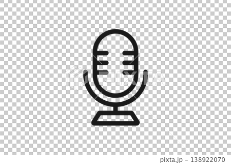 A simple line drawing icon of a microphone. A simple line drawing icon of a microphone. 138922070