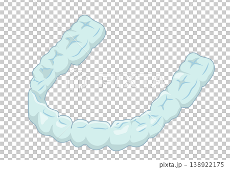 正畸治療中使用的牙套示意圖。 138922175