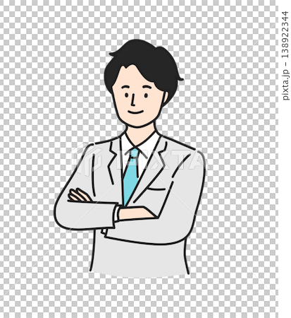 腕組みをするスーツの若い男性 138922344
