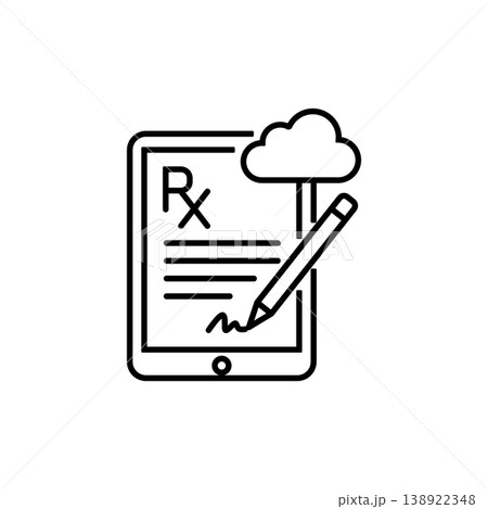 Digital Prescription E-Receipt Icon 138922348