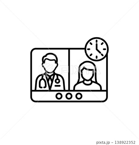 Virtual Video Medical Consultation Icon Virtual Video Medical Consultation Icon 138922352