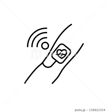 Bio-Sensing Health Wearable Icon Bio-Sensing Health Wearable Icon 138922354