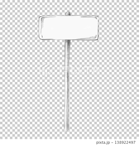 A pencil drawing of a road sign. This isolated illustration is suitable for design in advertising, education, information, marketing, real estate, tourism, and navigation. 138922497