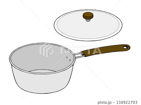 片手鍋のイラスト　調理器具 138922703