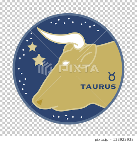 金牛座的簡單星座圖標 138922938